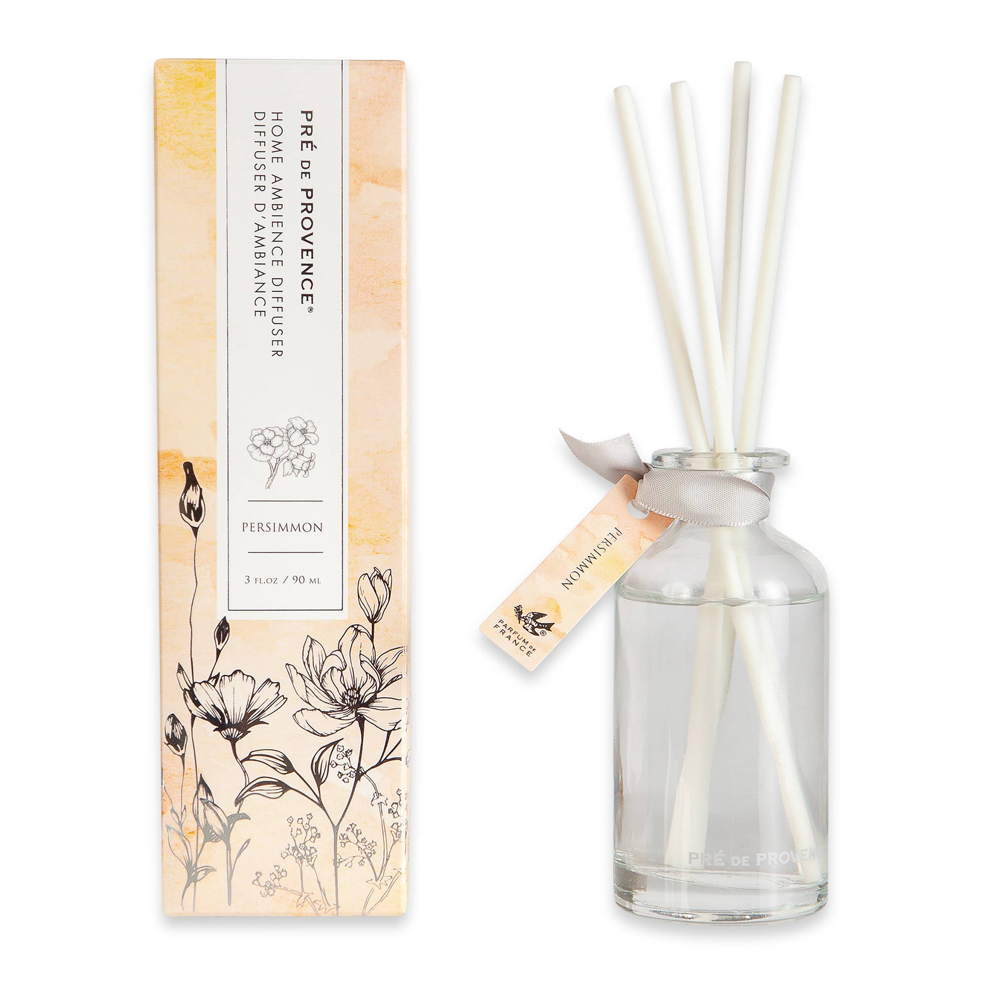 Persimmon reed diffuser with glass bottle and reeds