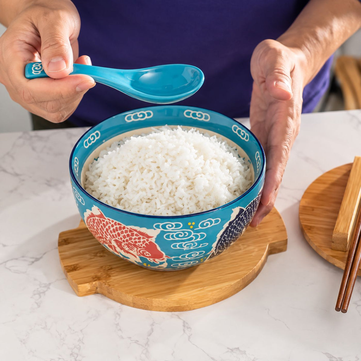 Japanese-inspired koi ramen bowl gift set