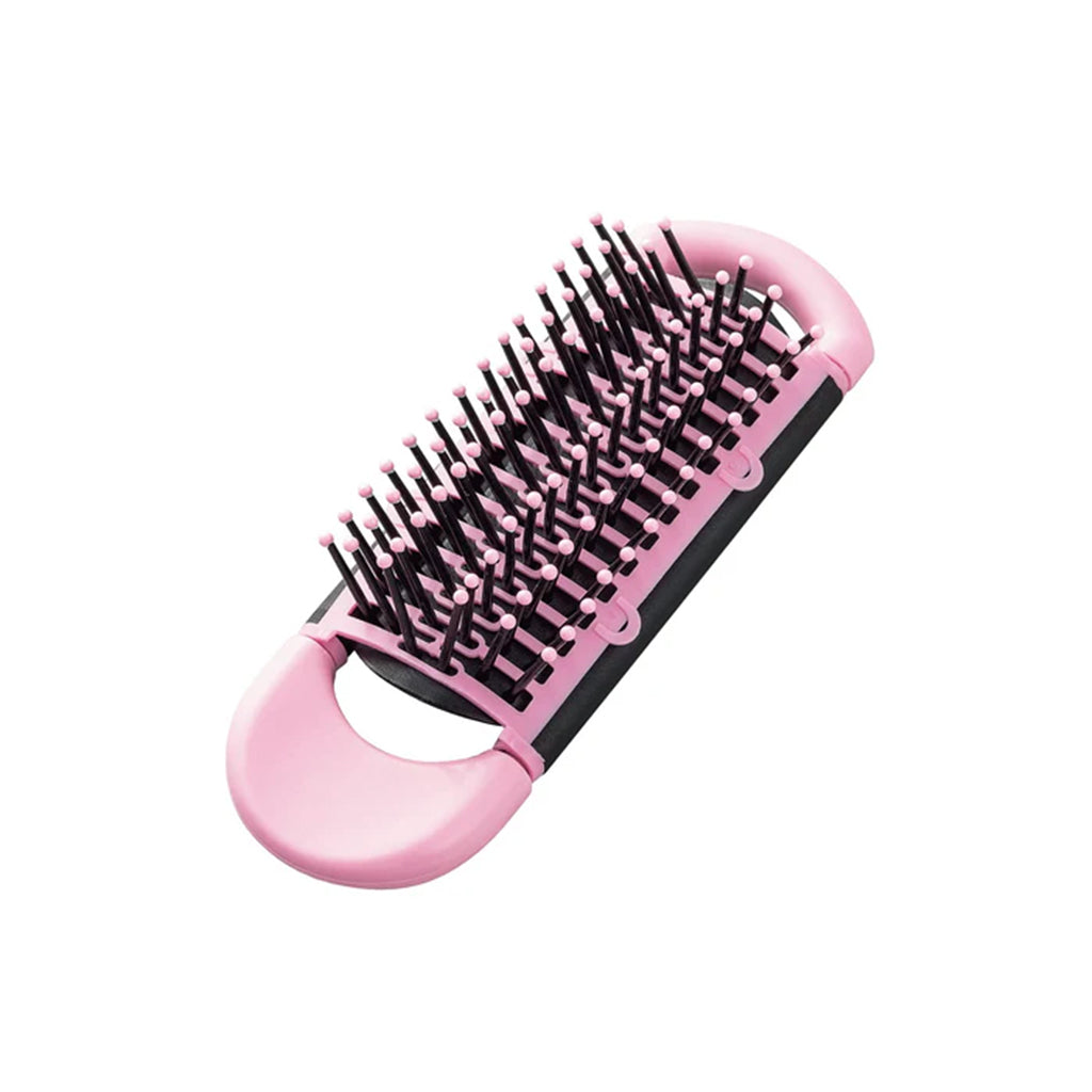 KAI Portable Folding Self-Cleaning Compact Hair Brush