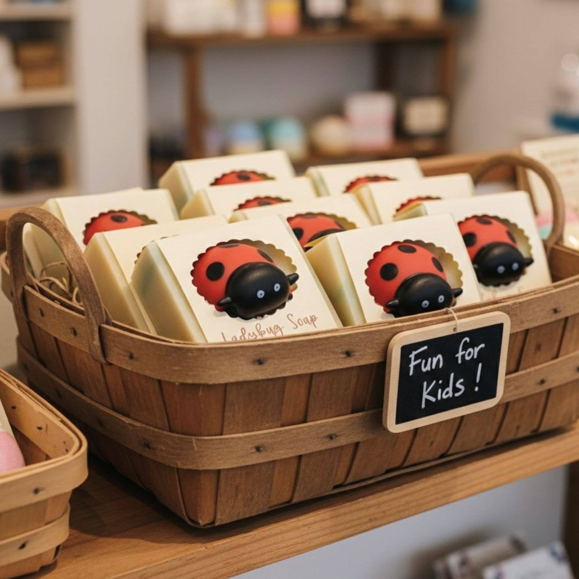 Handmade ladybug soap bar kids