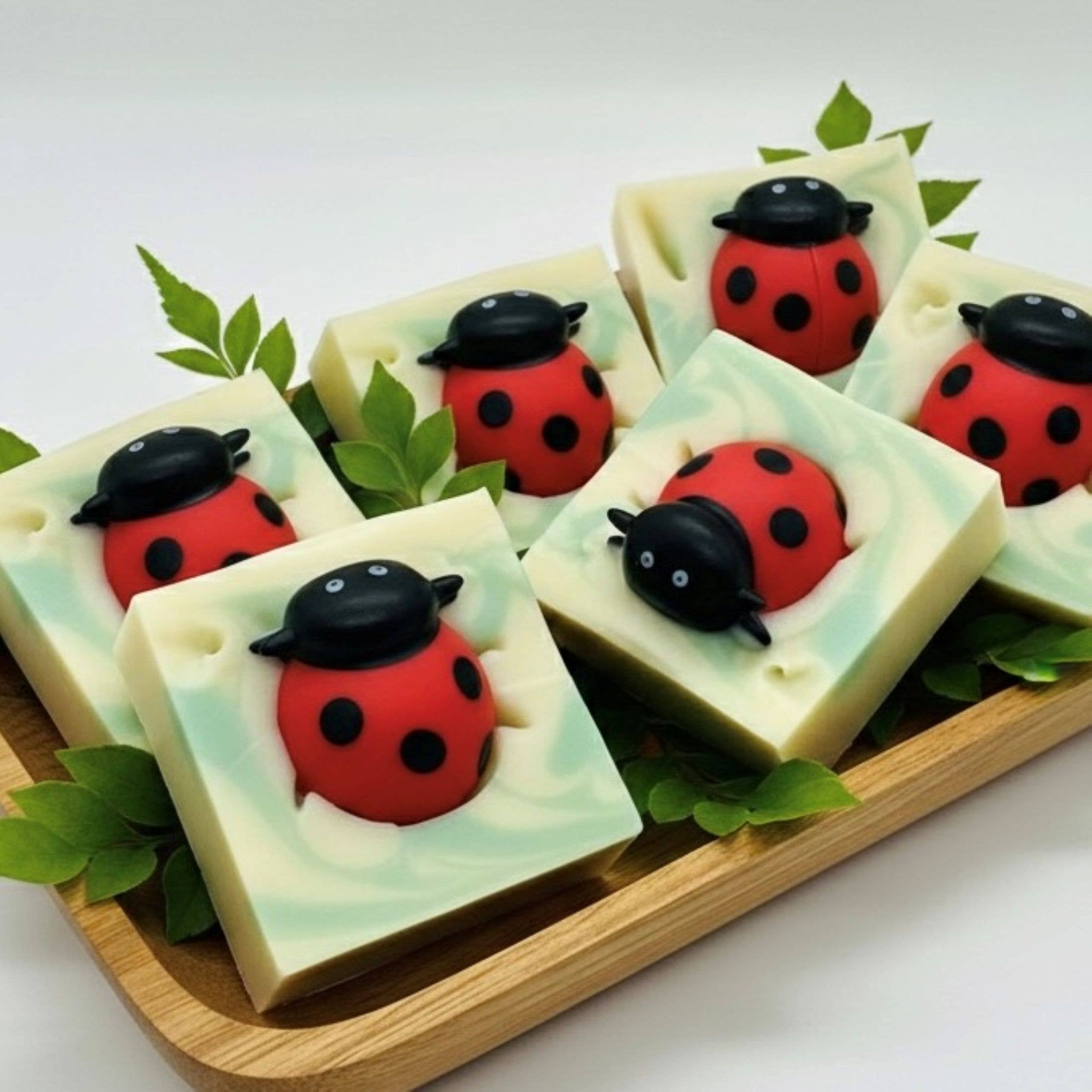Handmade ladybug soap bar kids 2