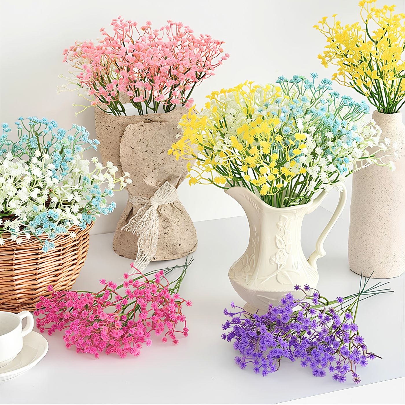 Faux baby's breath flower stem