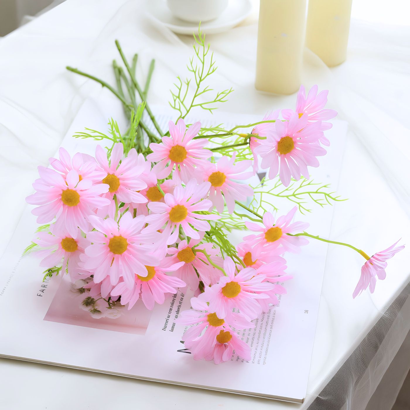 Faux daisy flower in pink