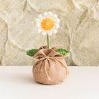 Handmade potted crochet flower