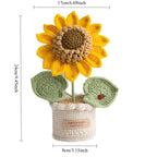 Crochet sunflower decorative flower pot size