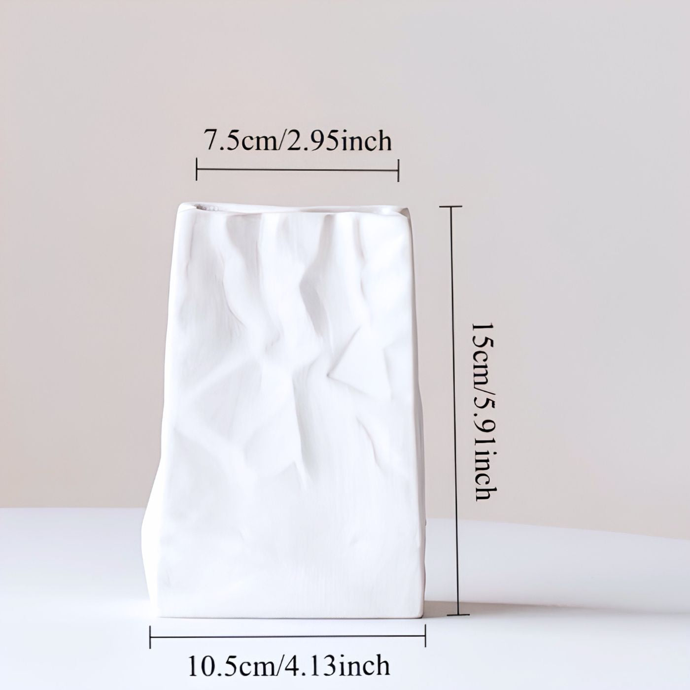 White matte decorative ceramic vase