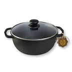 Maysternya cast iron Dutch oven with glass lid
