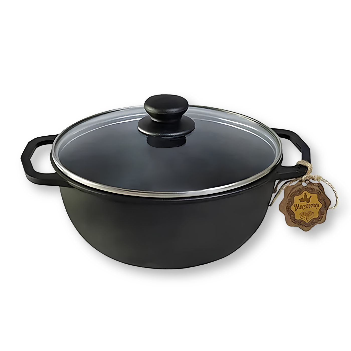 Maysternya cast iron Dutch oven with glass lid
