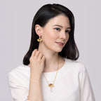Radiant Fan Necklace and Earrings Set Crystal - Shen Yun Collections