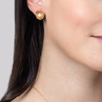 Blissful Ruyi Stud Earrings Modeling - Shen Yun Collections