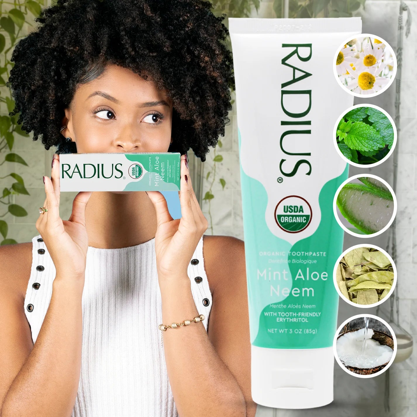 Radius USDA Organic Mint Aloe Neem Toothpaste - 3oz