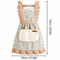 Green floral princess kitchen apron with polka-dot ruffle trim