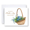 Watercolor flower basket Mother’s Day card for grandma