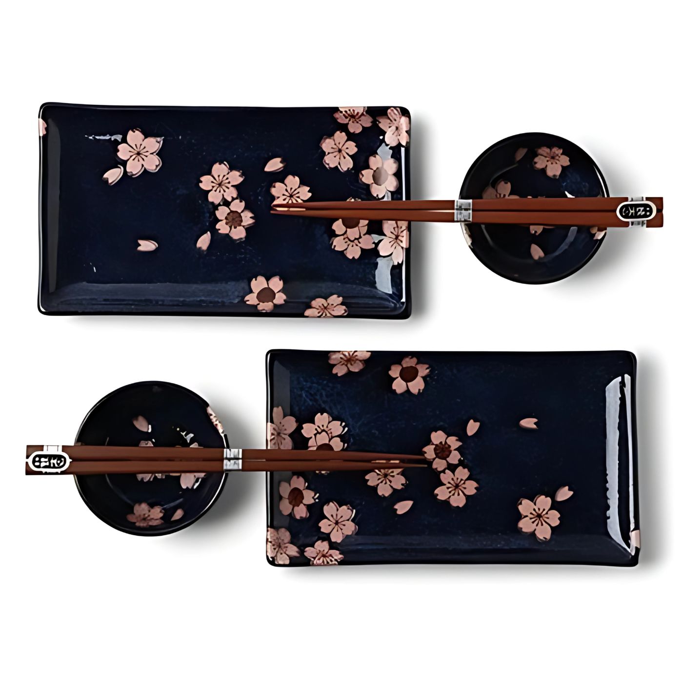Namako Pink Sakura Sushi Serving Set for Two – Japanese Ceramic Sushi Plate Set