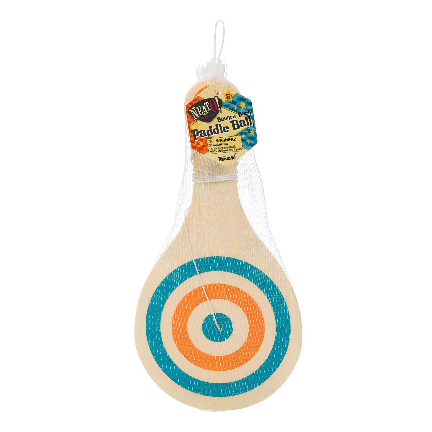 Active wooden paddle toy for ages 3 and up