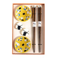 Onigiri rice ball chopsticks and sauce dish gift set for two