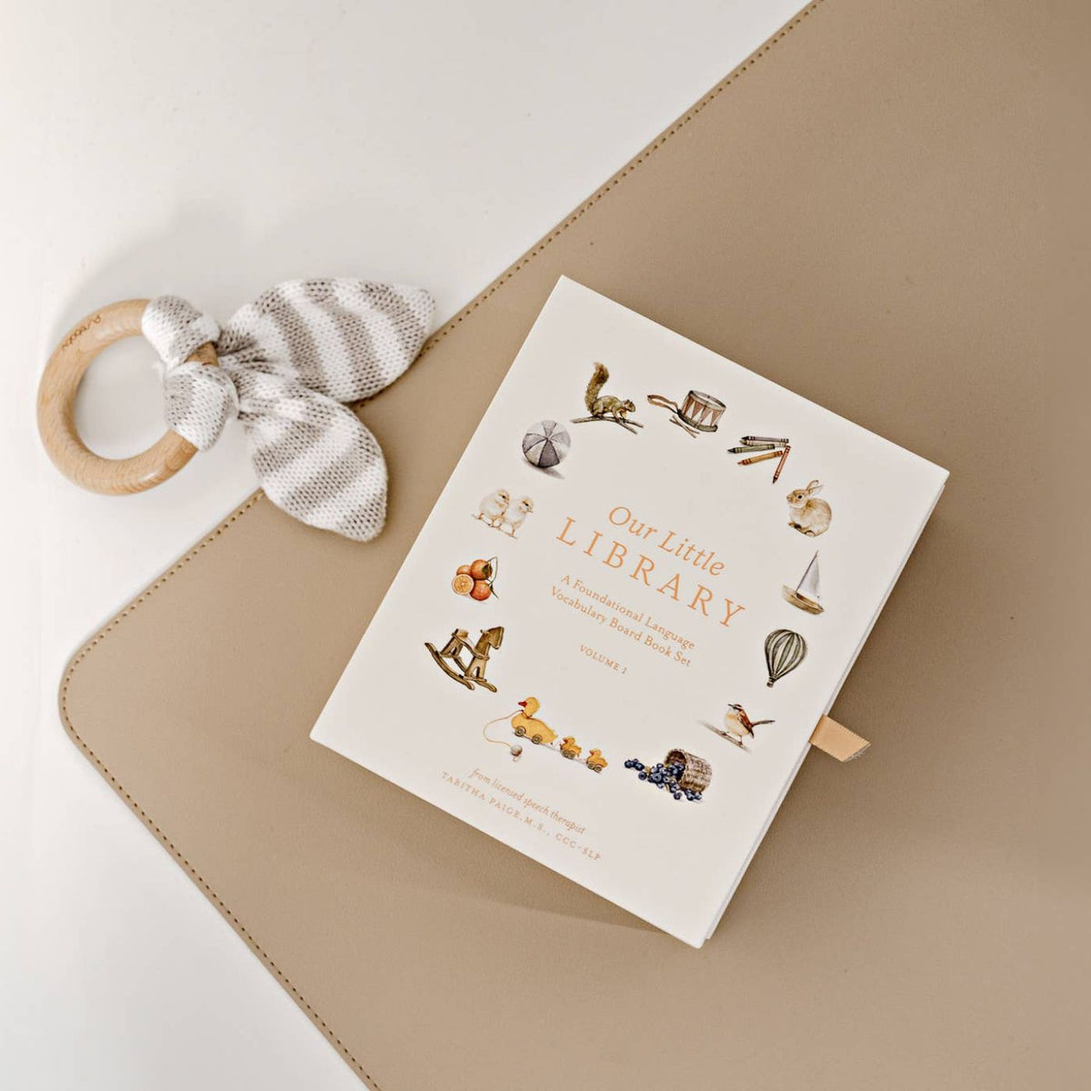 Neutral first words board book gift set for babies ages 0 to 3