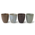 Pacific Forest Japanese tea cups set of four matte ceramic teacups