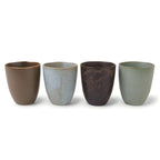 Pacific Forest Japanese tea cups set of four matte ceramic teacups