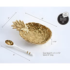 Pineapple shaped gold porcelain serving bowl dimensions