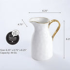Porcelain jug with gold trim water pitcher dimensions