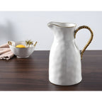 White porcelain water pitcher on dining table