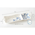 Pampa Bay KOI large serving platter chip and dip in blue koi design dimensions