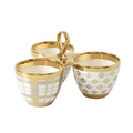Pampa Bay 3 part white porcelain serving dish with gold trim