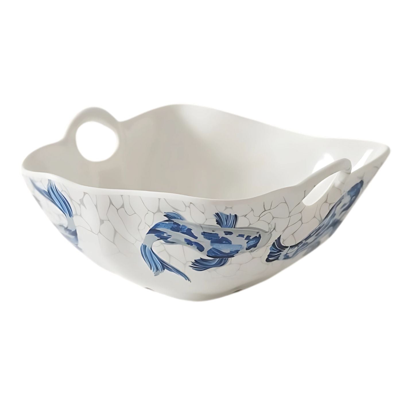 Pampa Bay KOI large serving bowl blue design