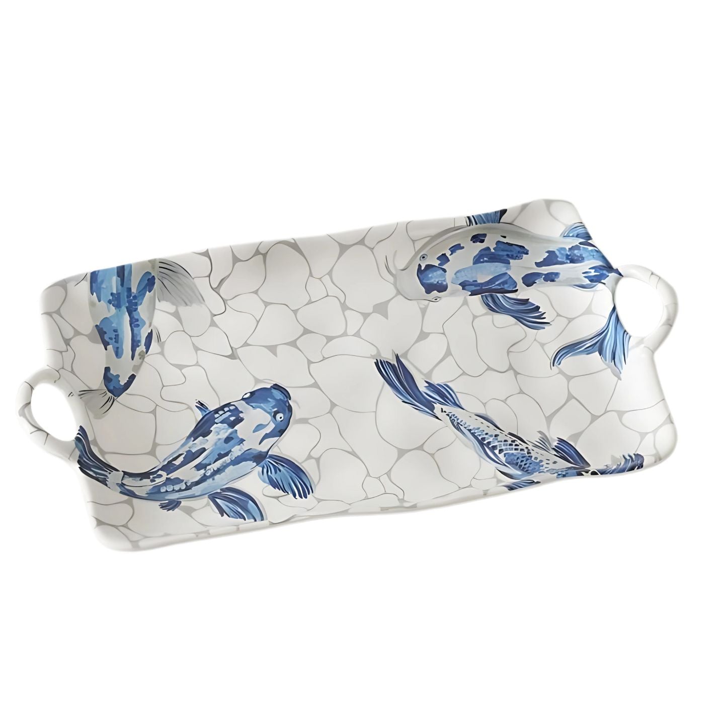 Pampa Bay KOI large serving platter blue design