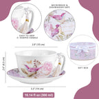 Gift-ready floral new bone china cup and saucer