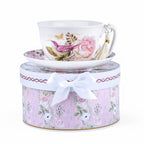 10.14 oz floral cup and saucer set in gift box