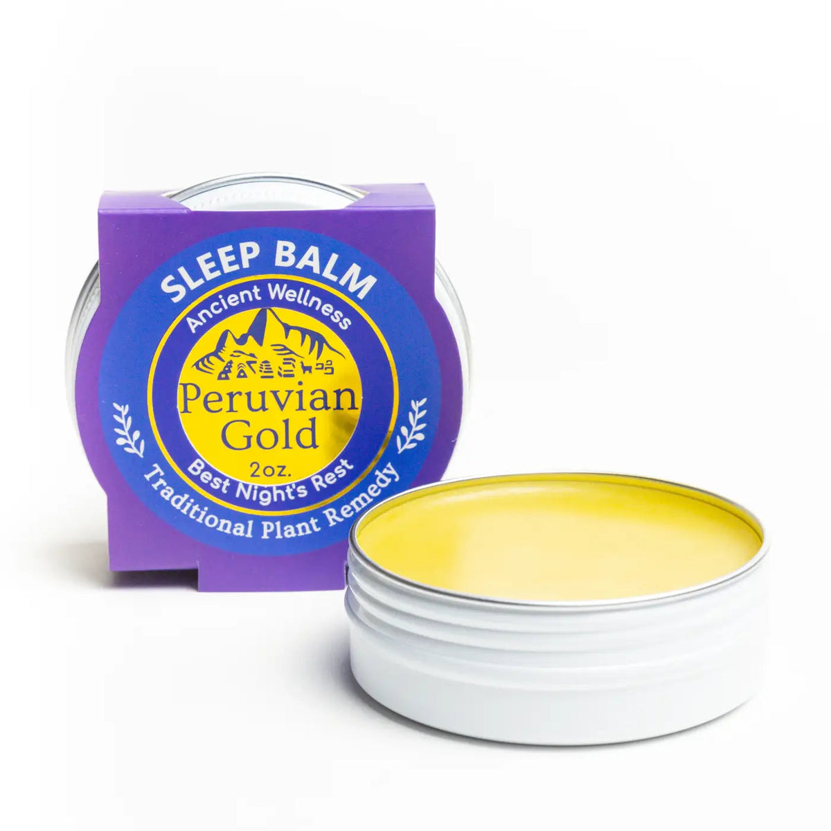 Peruvian Gold Sleep Better Balm 2 oz tin with lavender and chamomile