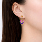 Tang Flowing Gowns Drop Earrings Purple Model - Shen Yun Collections