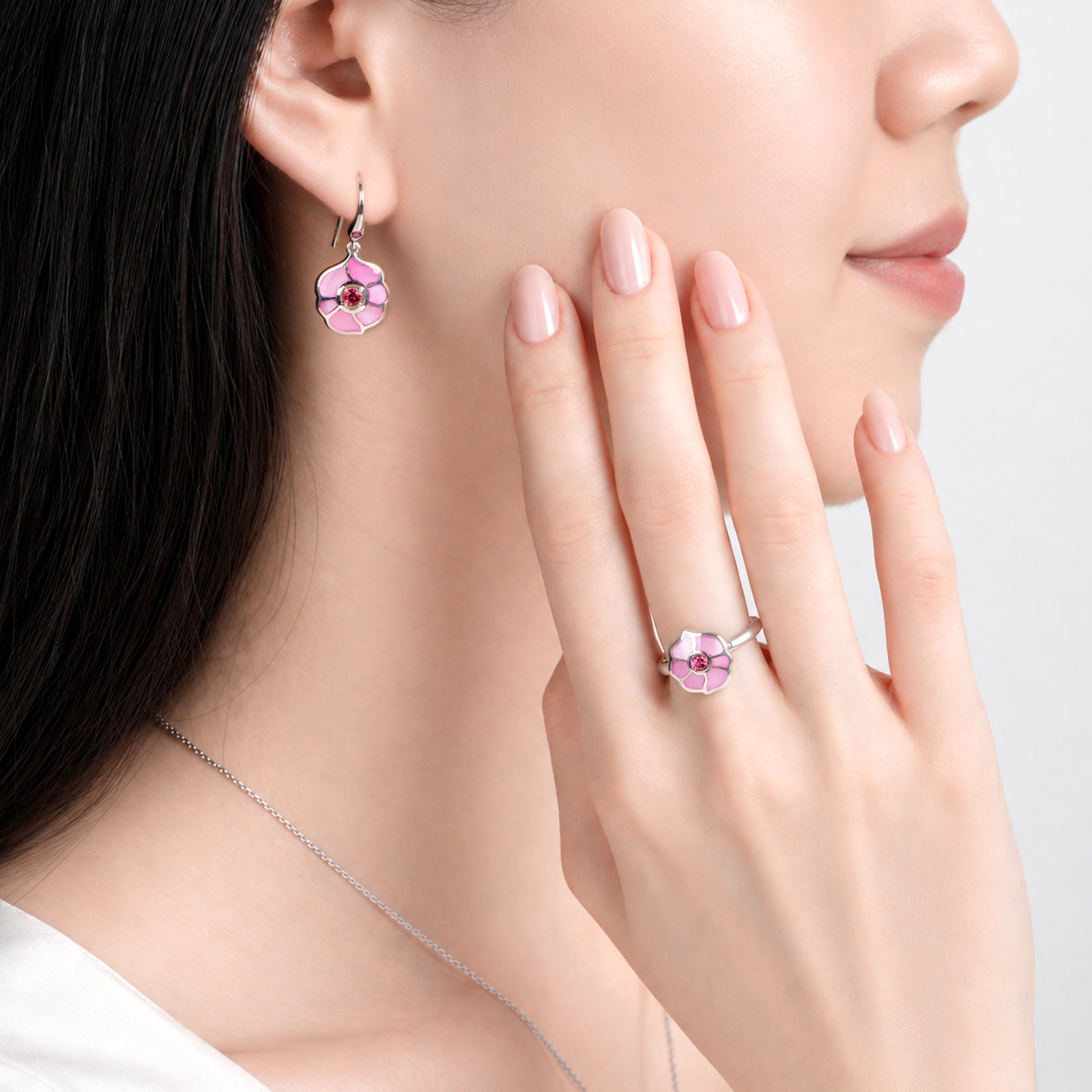 Windmill Grace Drop Earrings Pink