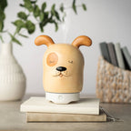Cute animal diffuser on desk with soft lighting