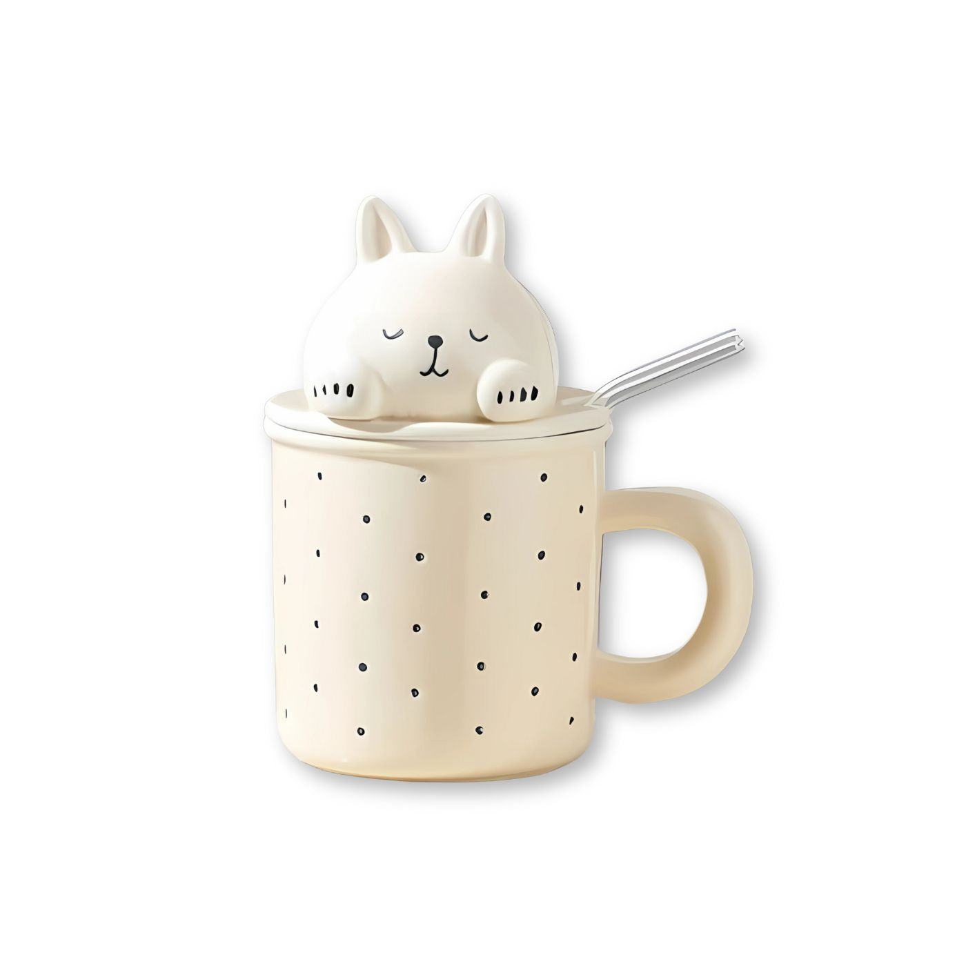 Rabbit 13oz Mug With Lid and Glass Straw (10/30)