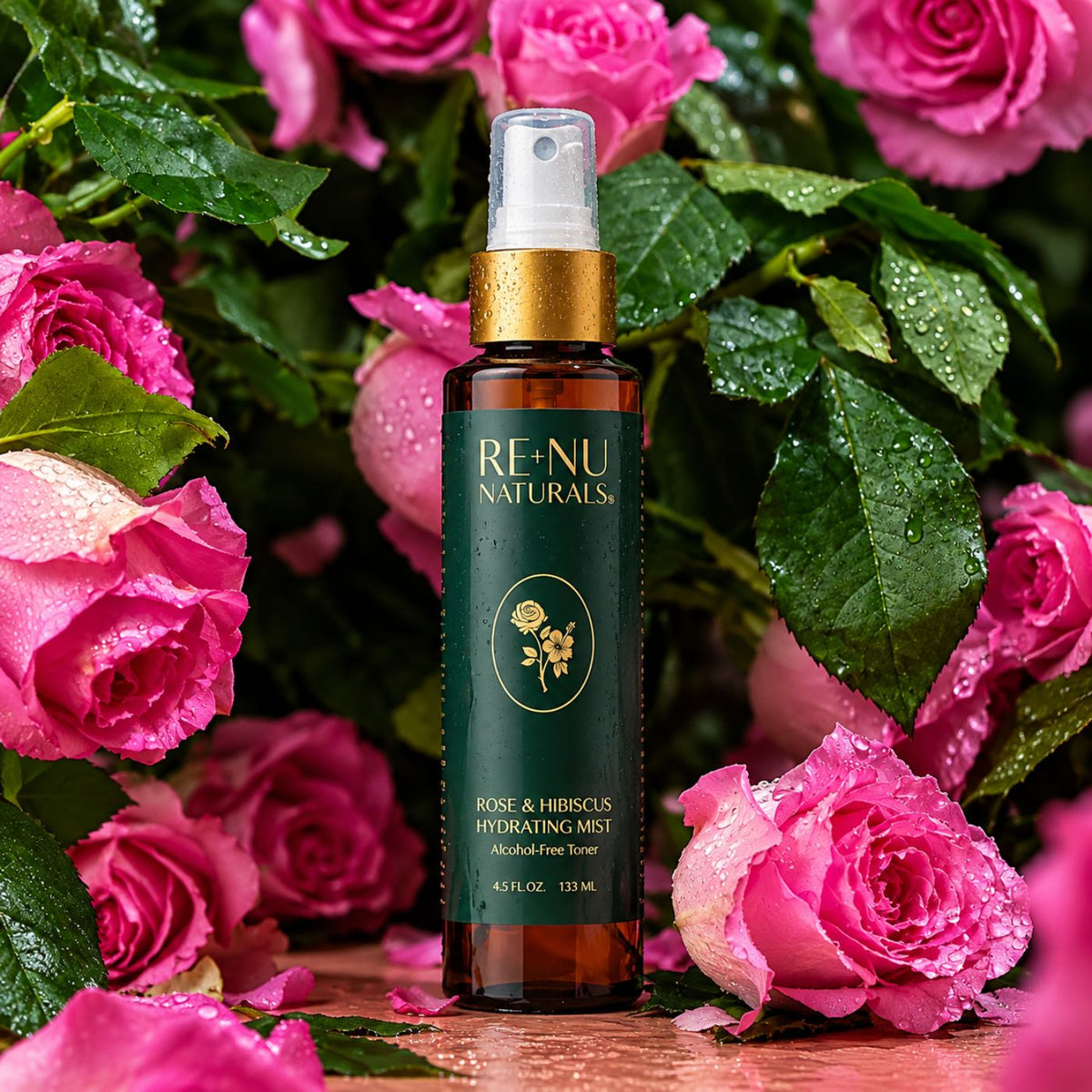 RE+NU rose water and hibiscus facial toner