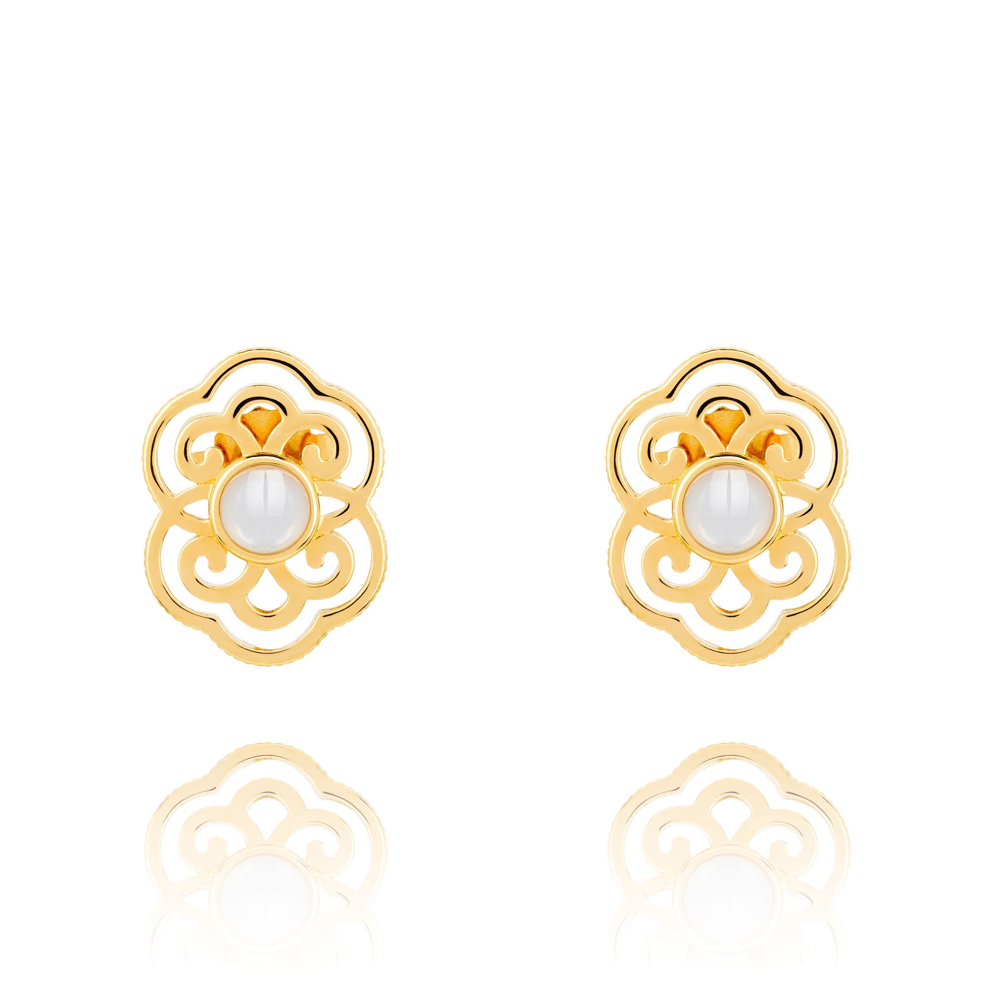 Blissful Ruyi Stud Earrings - Shen Yun Collections