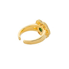 Blissful Ruyi Ring Green Agate Back - Shen Yun Collections