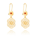 Blissful Ruyi Hook Earrings Carnelian Back - Shen Yun Collections