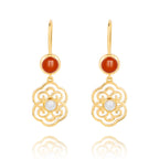 Blissful Ruyi Hook Earrings Carnelian - Shen Yun Collections