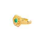 Blissful Ruyi Ring Green Agate Side - Shen Yun Collections