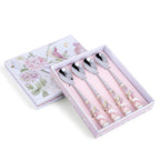 STP pink peony ceramic handle coffee spoon set