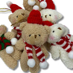 Christmas ceramic mug with plush teddy bear