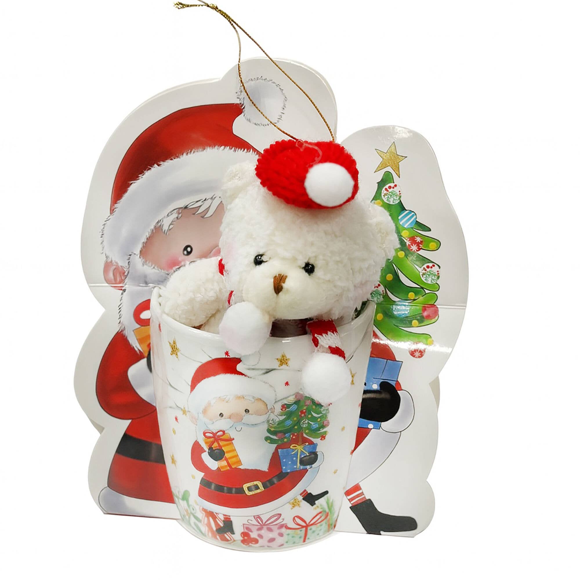 Santa Claus porcelain coffee mug gift set