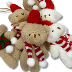 Christmas ceramic mug with plush teddy bear