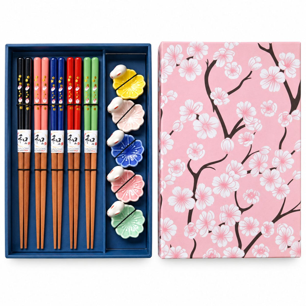Sakura Cherry Blossom chopsticks and ceramic rests gift set