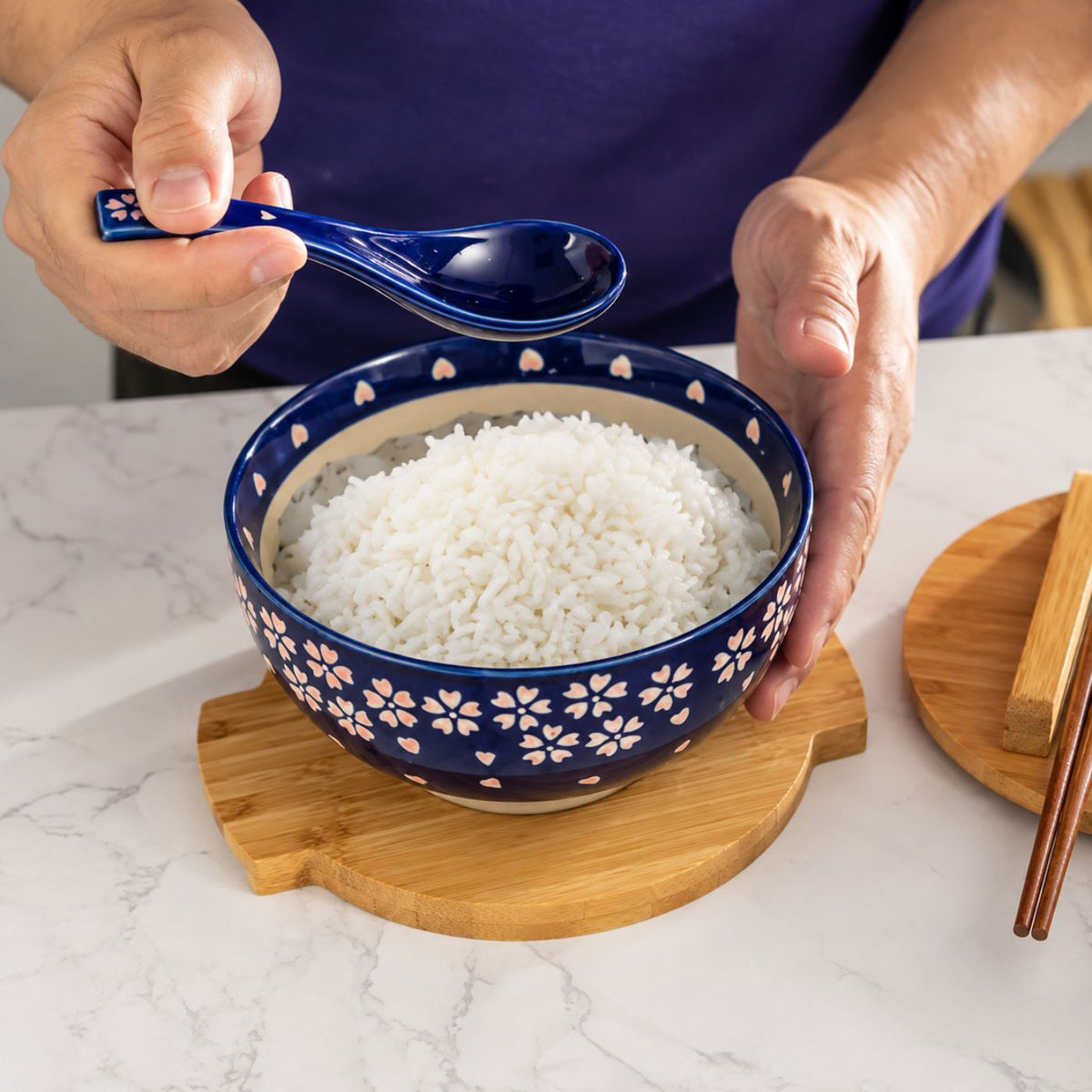 Japanese-inspired cherry blossom ramen bowl gift set