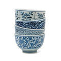 Sometsuke Japanese Bowl Set – 4 Classic Blue and White Ceramic Bowls, 5 Inch